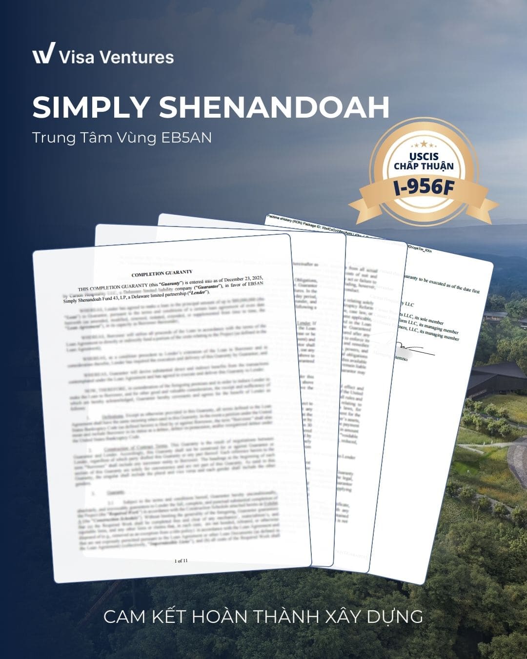 Cam kết hoàn thành xây dựng dự án EB-5 Simply Shenandoah của trung tâm vùng EB5AN
